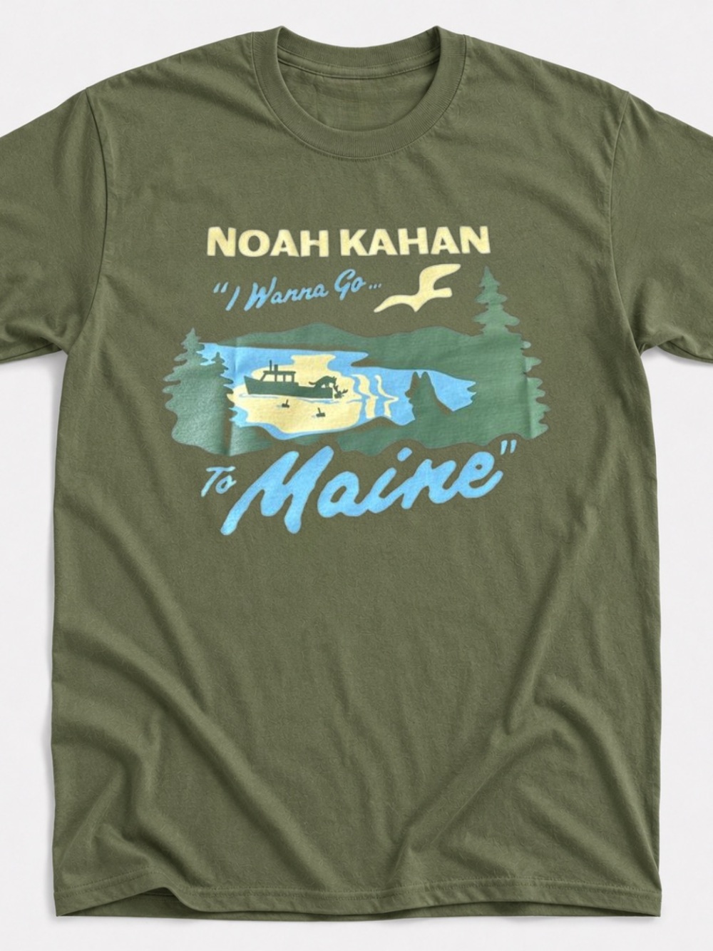 Gildan Olive Green "To Maine" Graphic Tee
